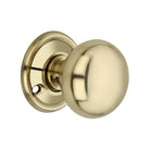 Cottage Large 50mm Door Knob Polished Brass-Rim Door Knobs-Yester Home
