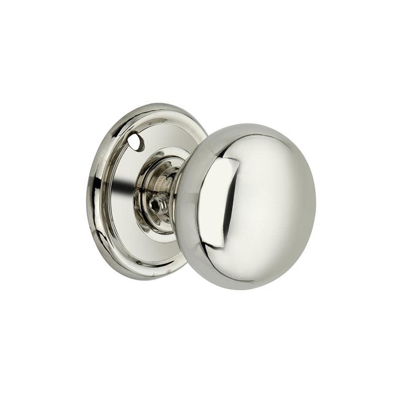 Cottage Small 40mm Rim/Mortice Door Knob Polished Nickel-Rim Door Knobs-Yester Home