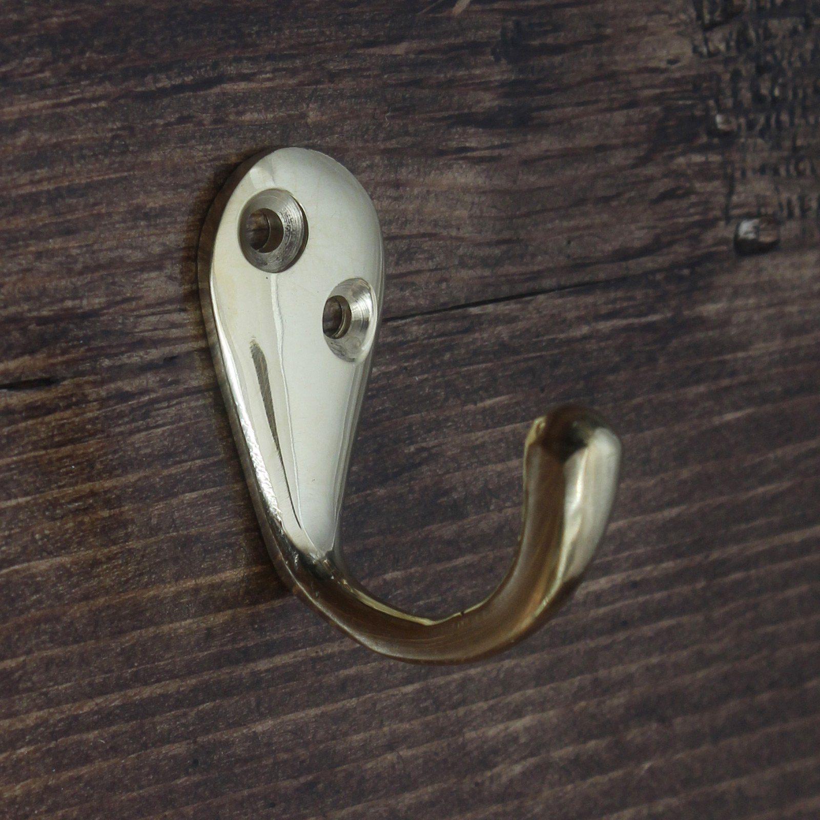Crompton Wardrobe Hook | Brass-Coat Hooks-Yester Home