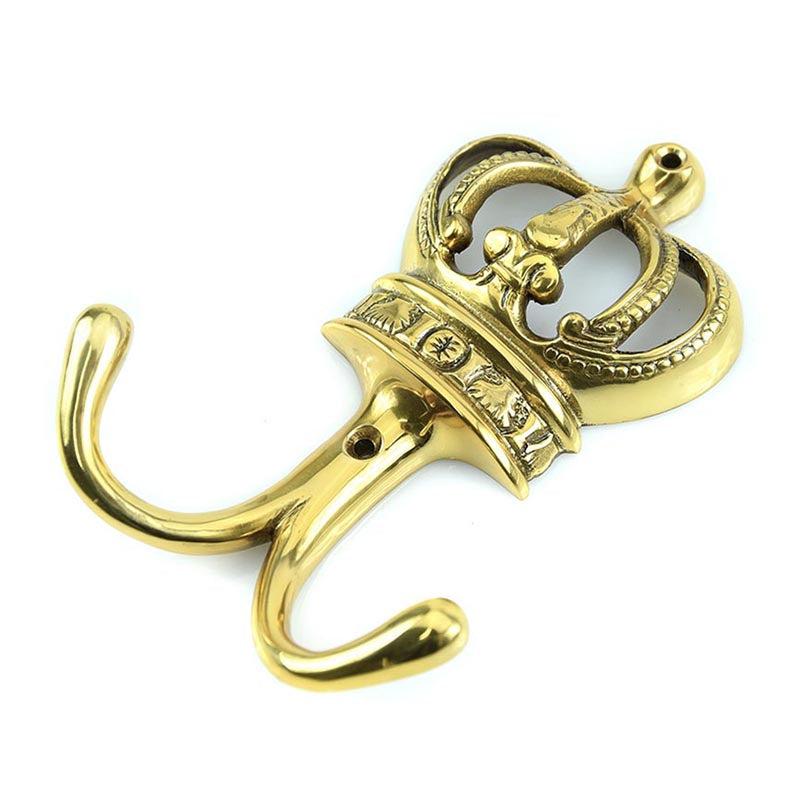 Crown Hook Polished Brass - Coat Hooks - Spira Brass - Yester Home
