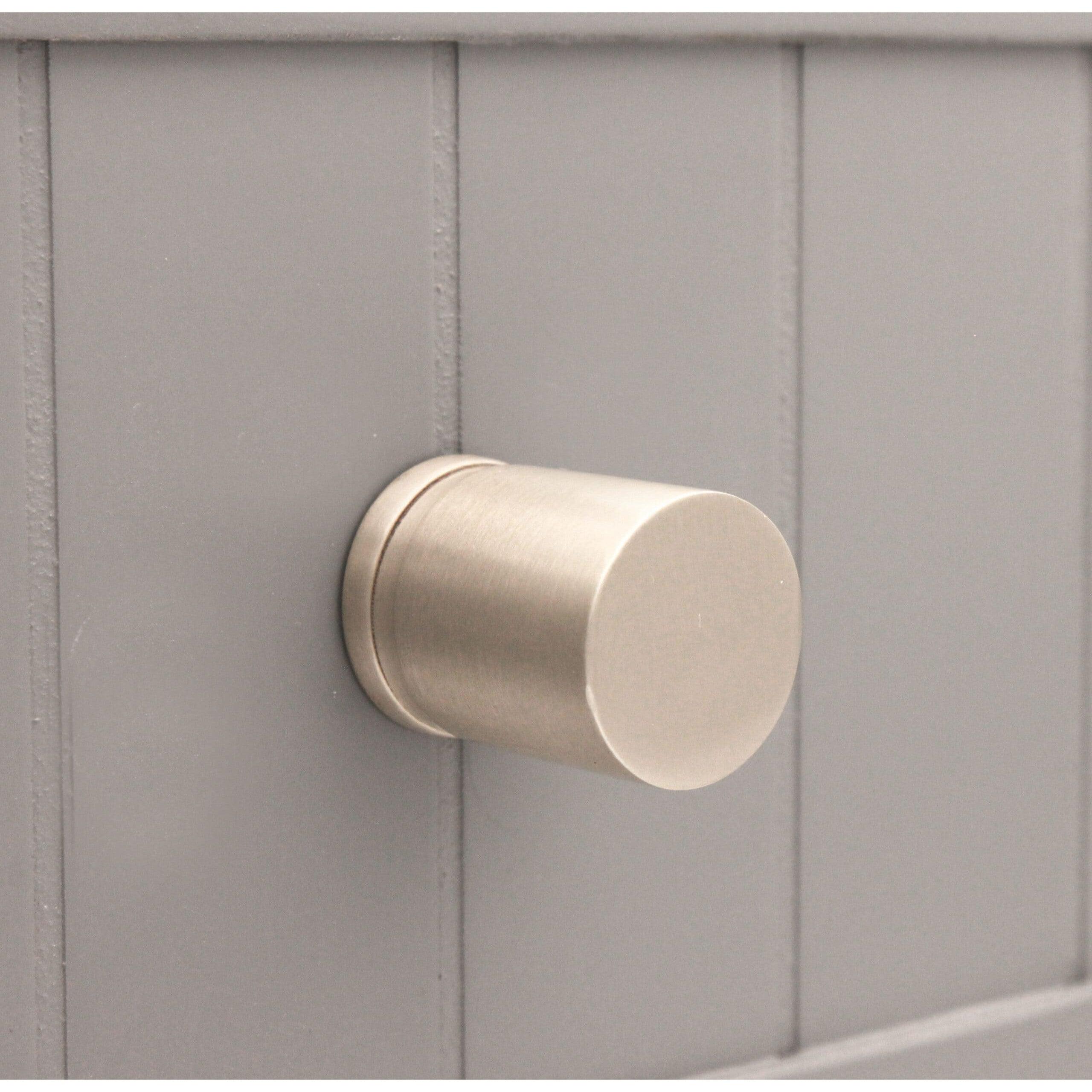 Cylinder Cupboard Pull Satin Silver-Cupboard Pulls-Yester Home