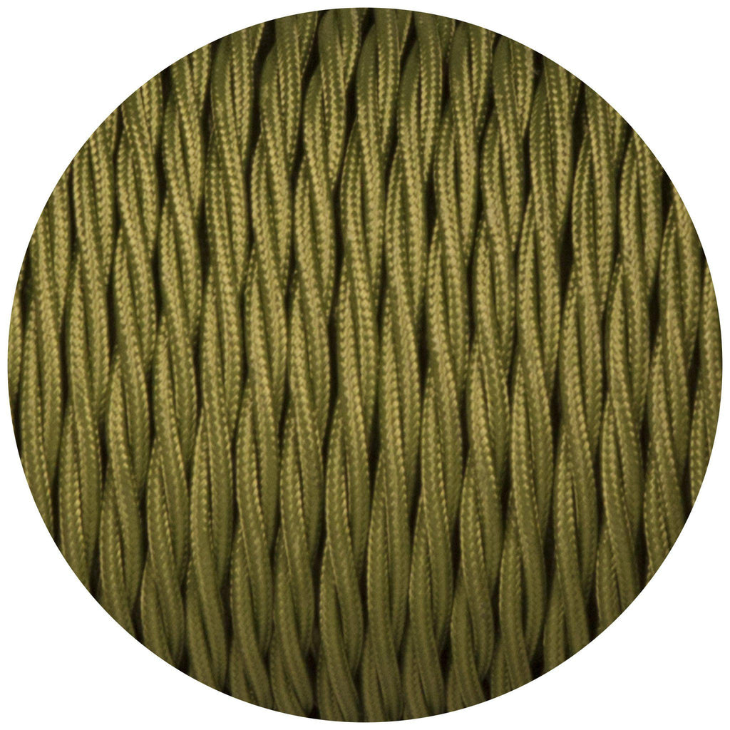 Cyprus Green Twisted Fabric Braided Cable-Fabric Cable-Yester Home