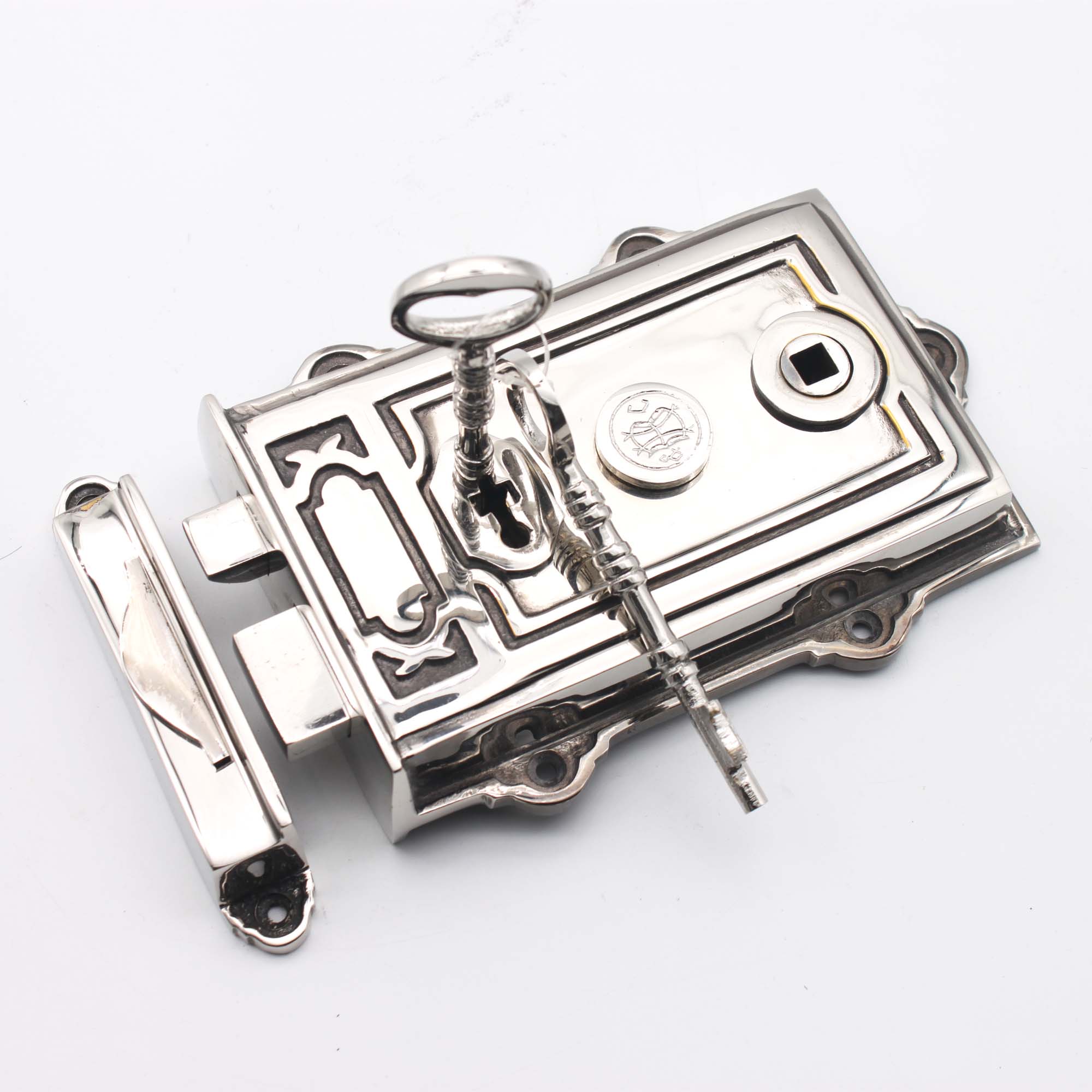 Davenport Rim Lock Aged Nickel | Yester Home