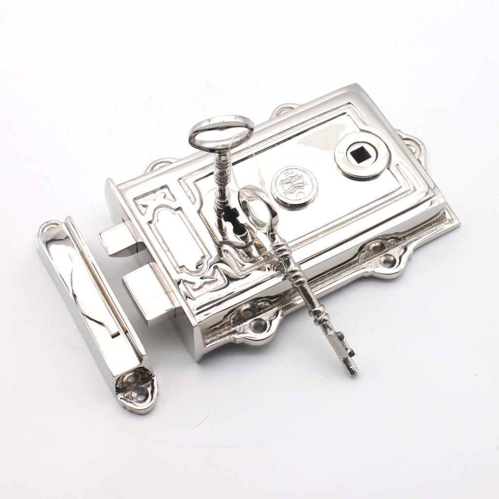 Davenport Rim Lock Polished Nickel-Rim Locks-Yester Home
