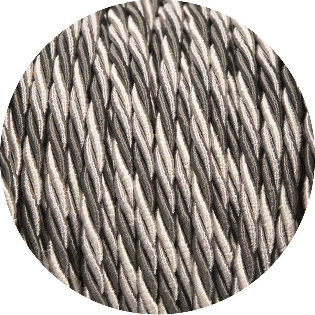 Deep Greys Velvet Twisted Fabric Cable