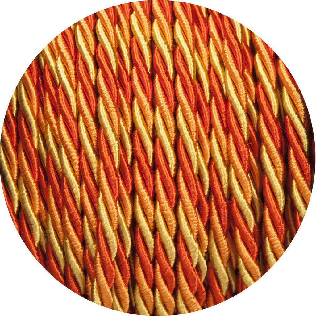 Deep Oranges Velvet Twisted Fabric Cable-Fabric Cable-Yester Home