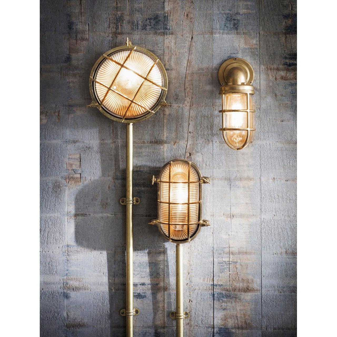 Devonport Bulk Head Light - Brass-Outdoor Lighting-Yester Home