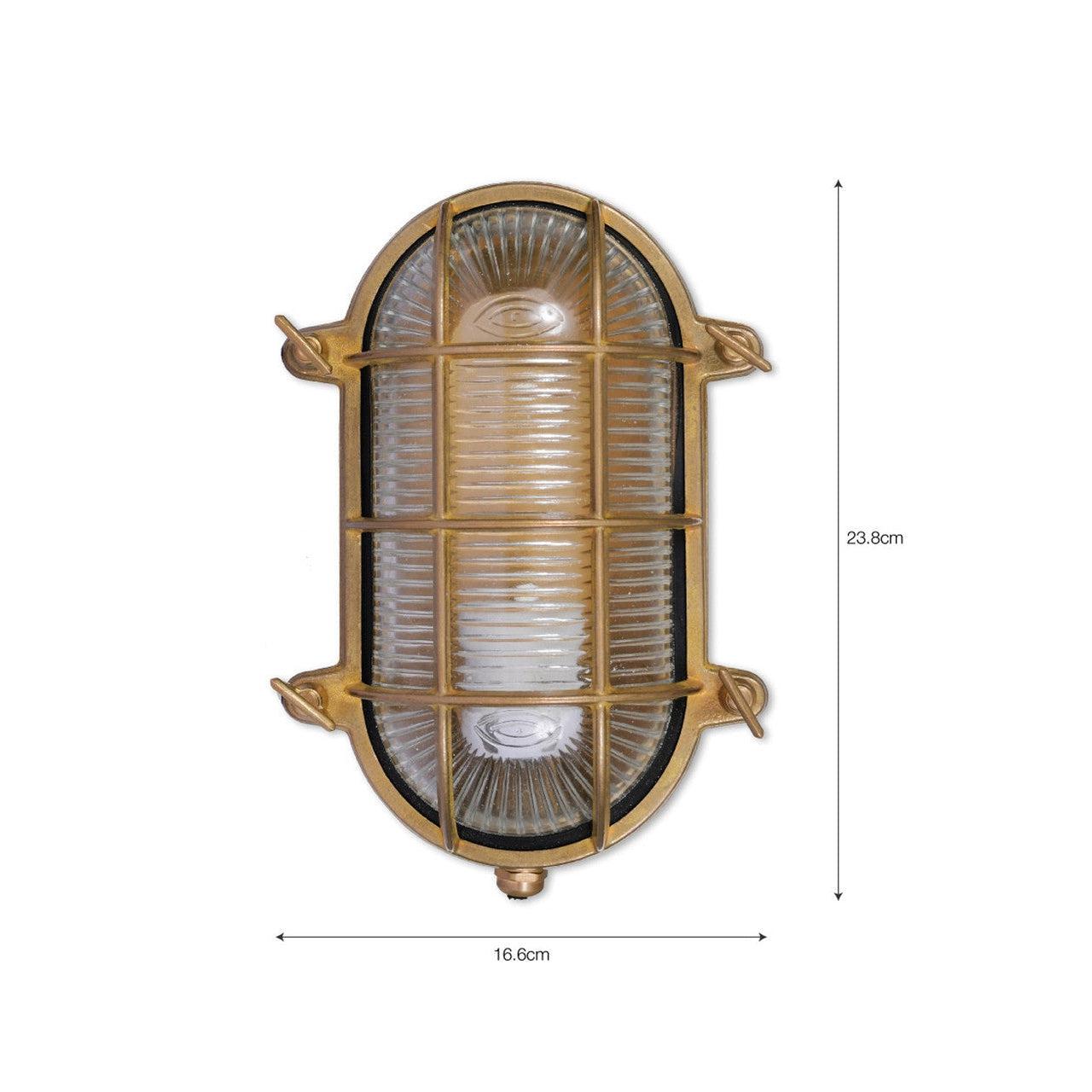 Devonport Bulk Head Light - Brass-Outdoor Lighting-Yester Home