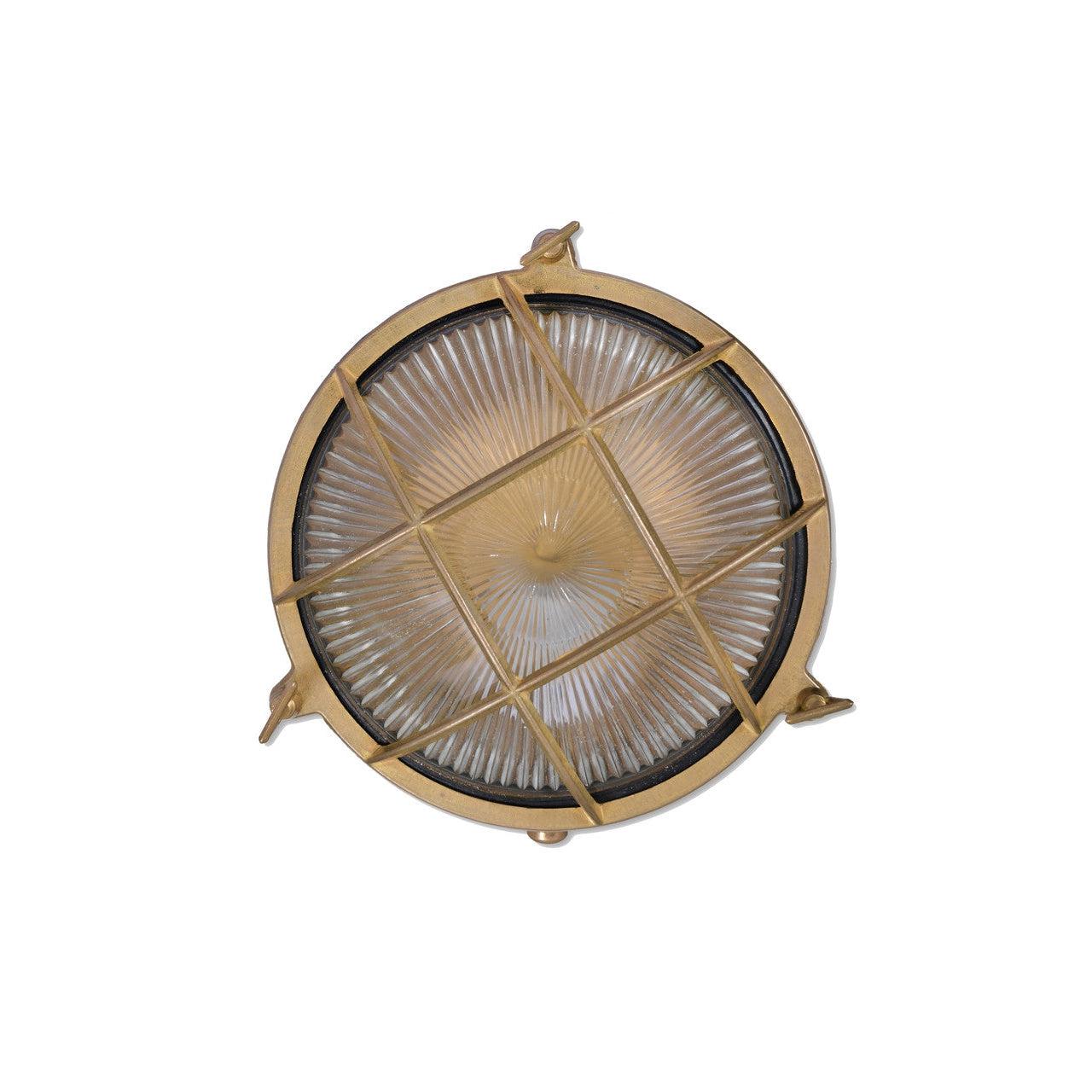 Devonport Round Bulk Head Light - Brass-Outdoor Lighting-Yester Home