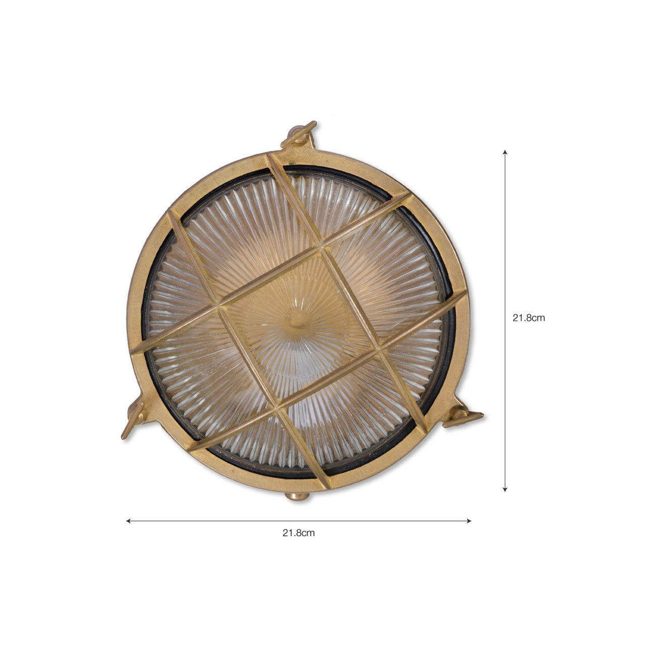 Devonport Round Bulk Head Light - Brass-Outdoor Lighting-Yester Home
