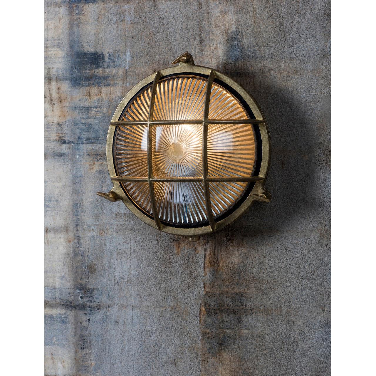Devonport Round Bulk Head Light - Brass-Outdoor Lighting-Yester Home