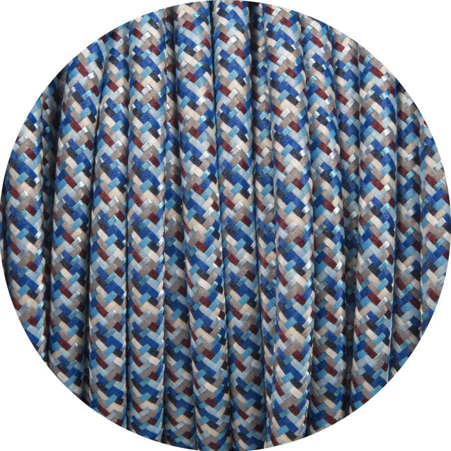 Digital Blue Round Fabric Cable-Fabric Cable-Yester Home