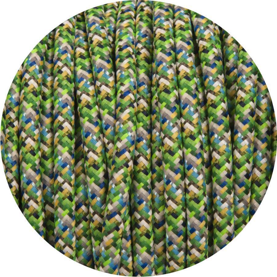 Digital Green Round Fabric Cable