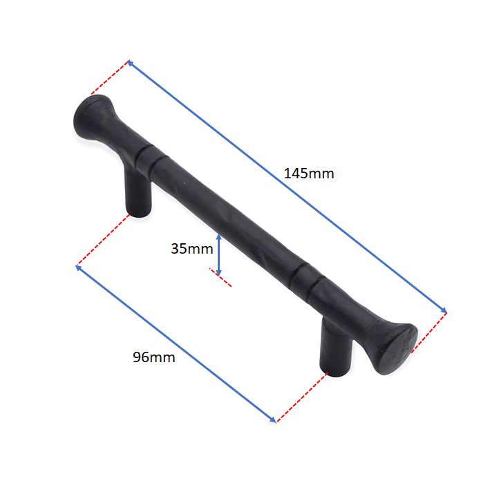 Dona Pull Handle Small Matt Black-Cabinet Handles-Yester Home