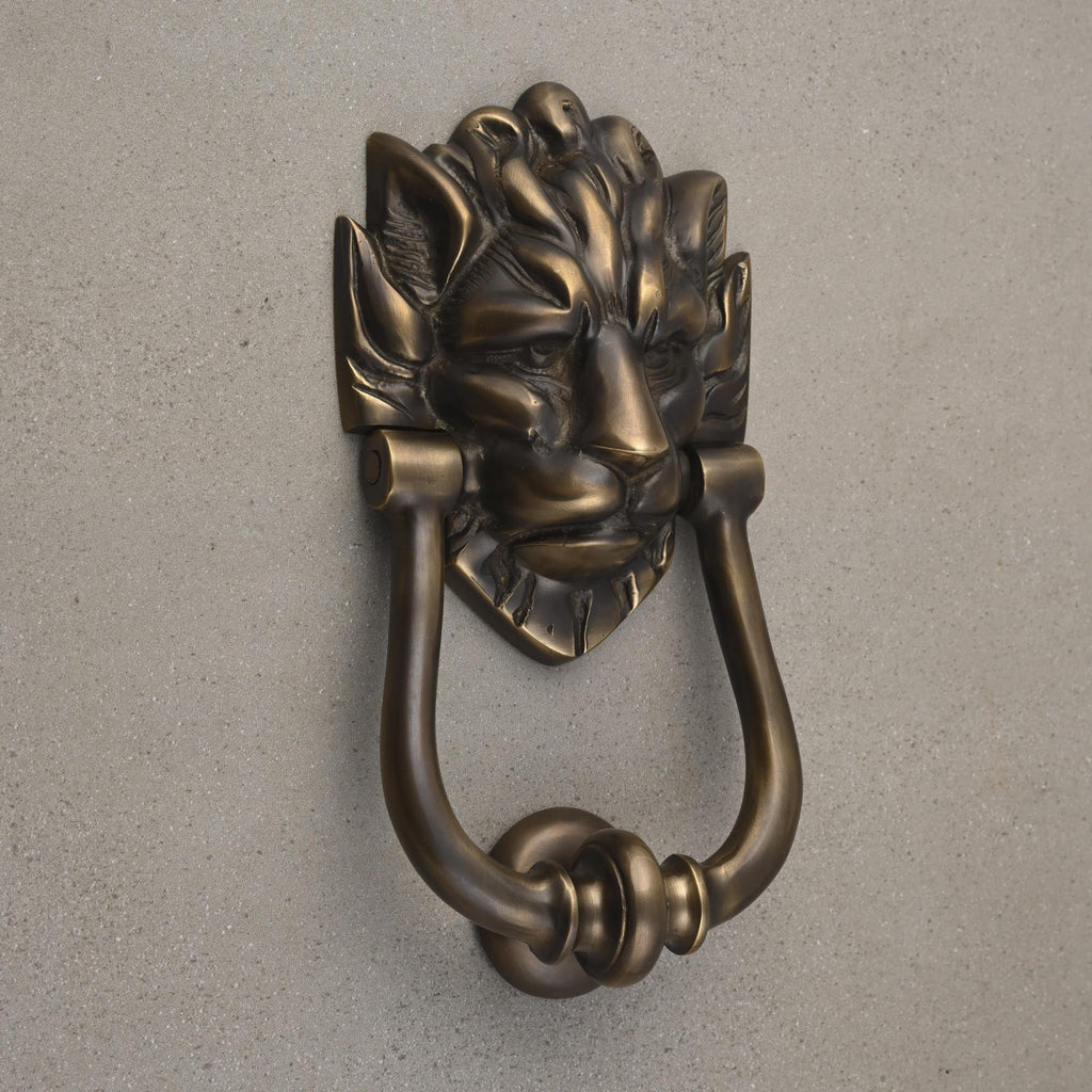 Downing St. Lion's Head Door Knocker | Solid Brass
