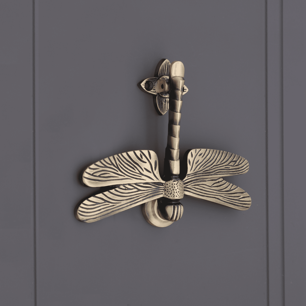Dragonfly Door Knocker Antique - Door Knockers - Spira Brass - Yester Home