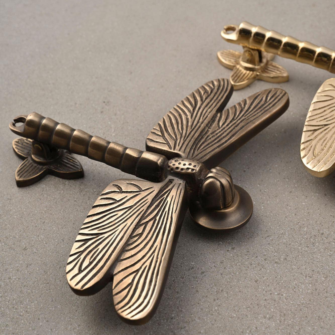 Dragonfly Door Knocker | Solid Brass-Door Knocker-Yester Home