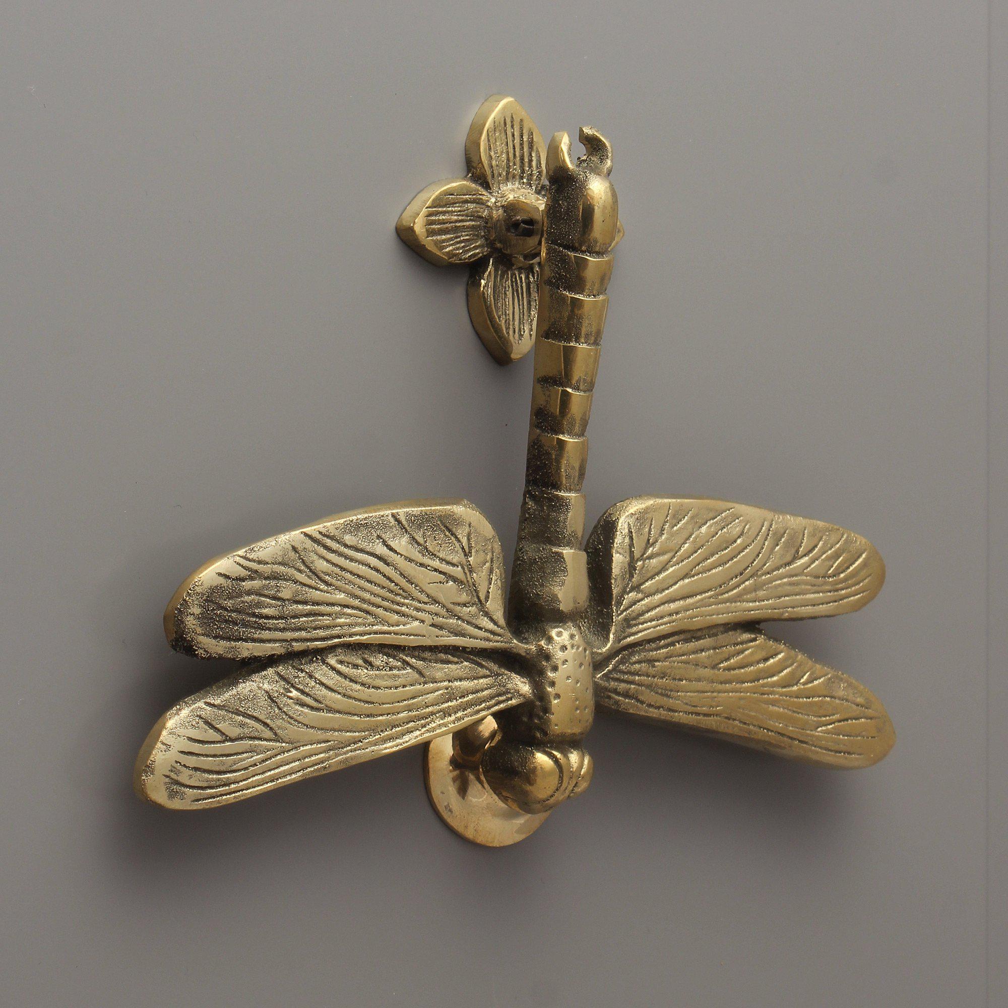Dragonfly Door Knocker | Solid Brass-Door Knocker-Yester Home