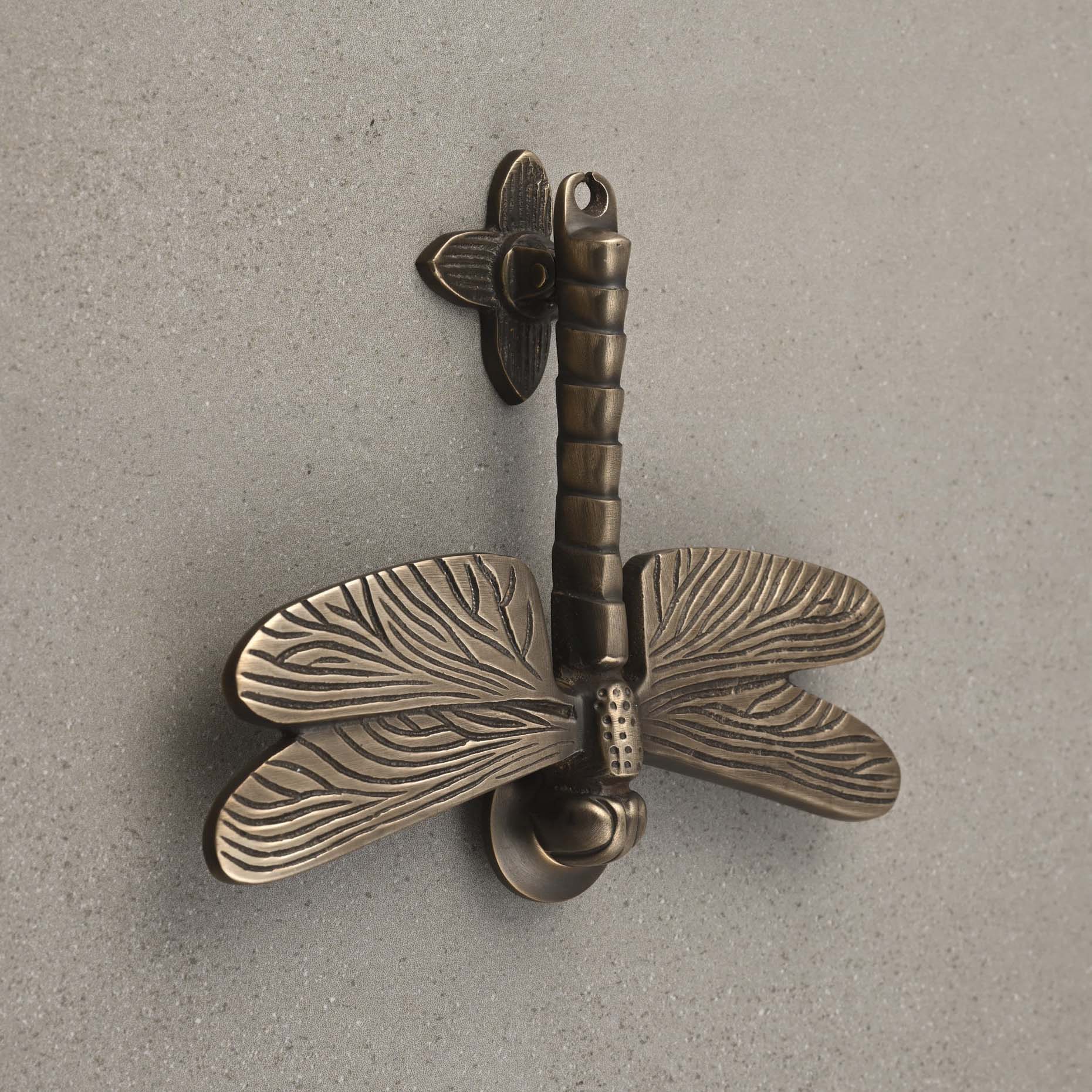 Dragonfly Door Knocker | Solid Brass-Door Knocker-Yester Home