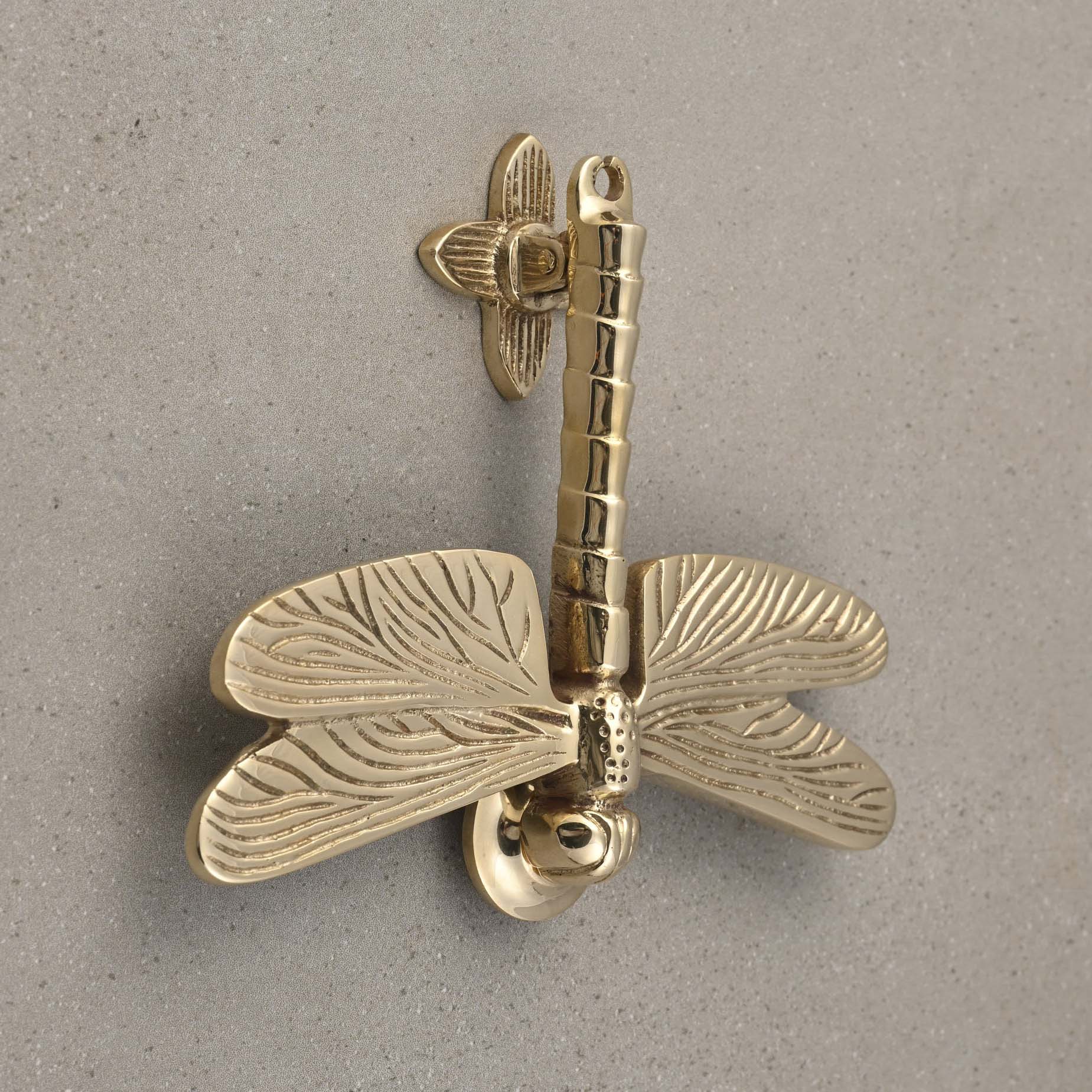 Dragonfly Door Knocker | Solid Brass-Door Knocker-Yester Home
