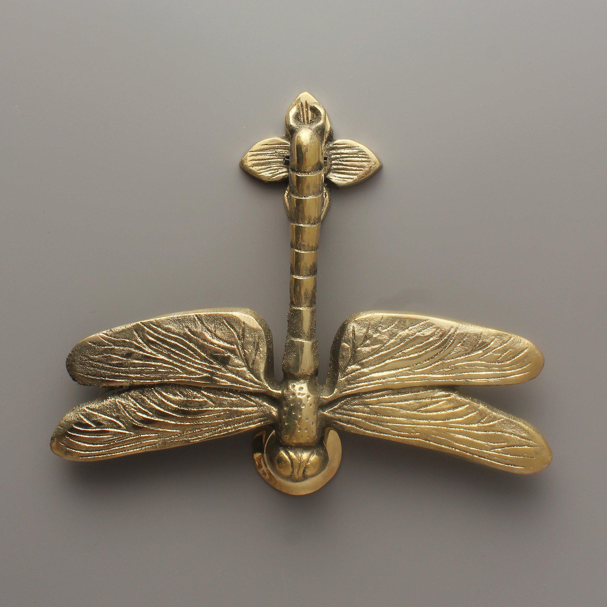Dragonfly Door Knocker | Solid Brass-Door Knocker-Yester Home