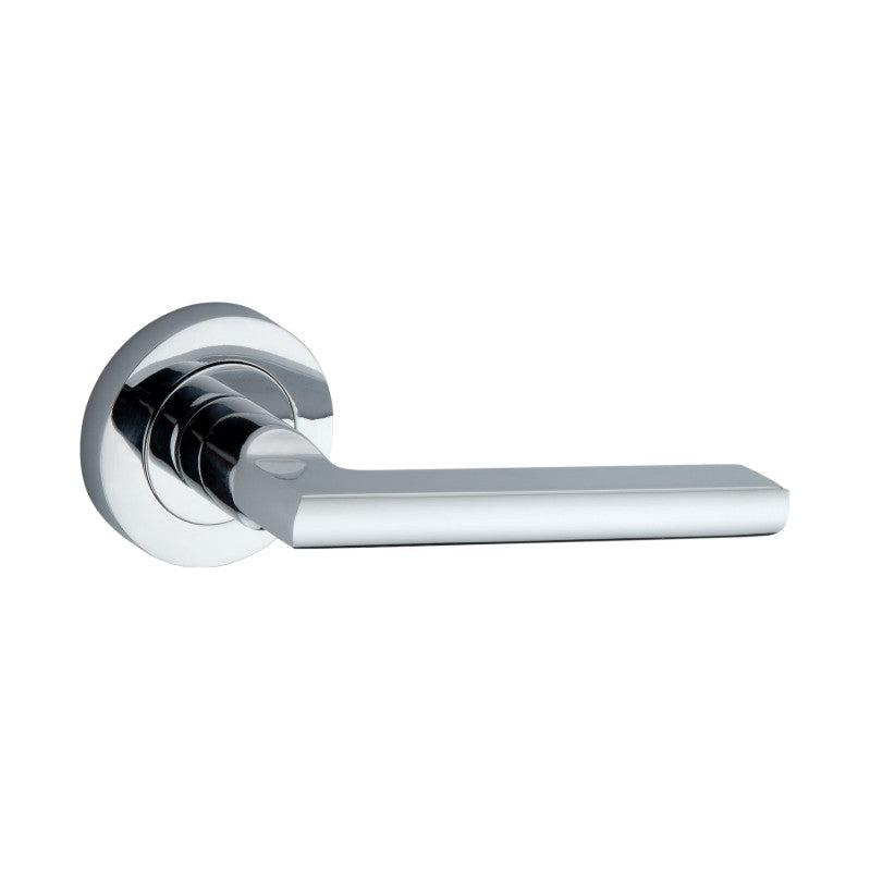 Drox Lever Door Handle Polished Chrome - Levers on Rose - Spira Brass - Yester Home
