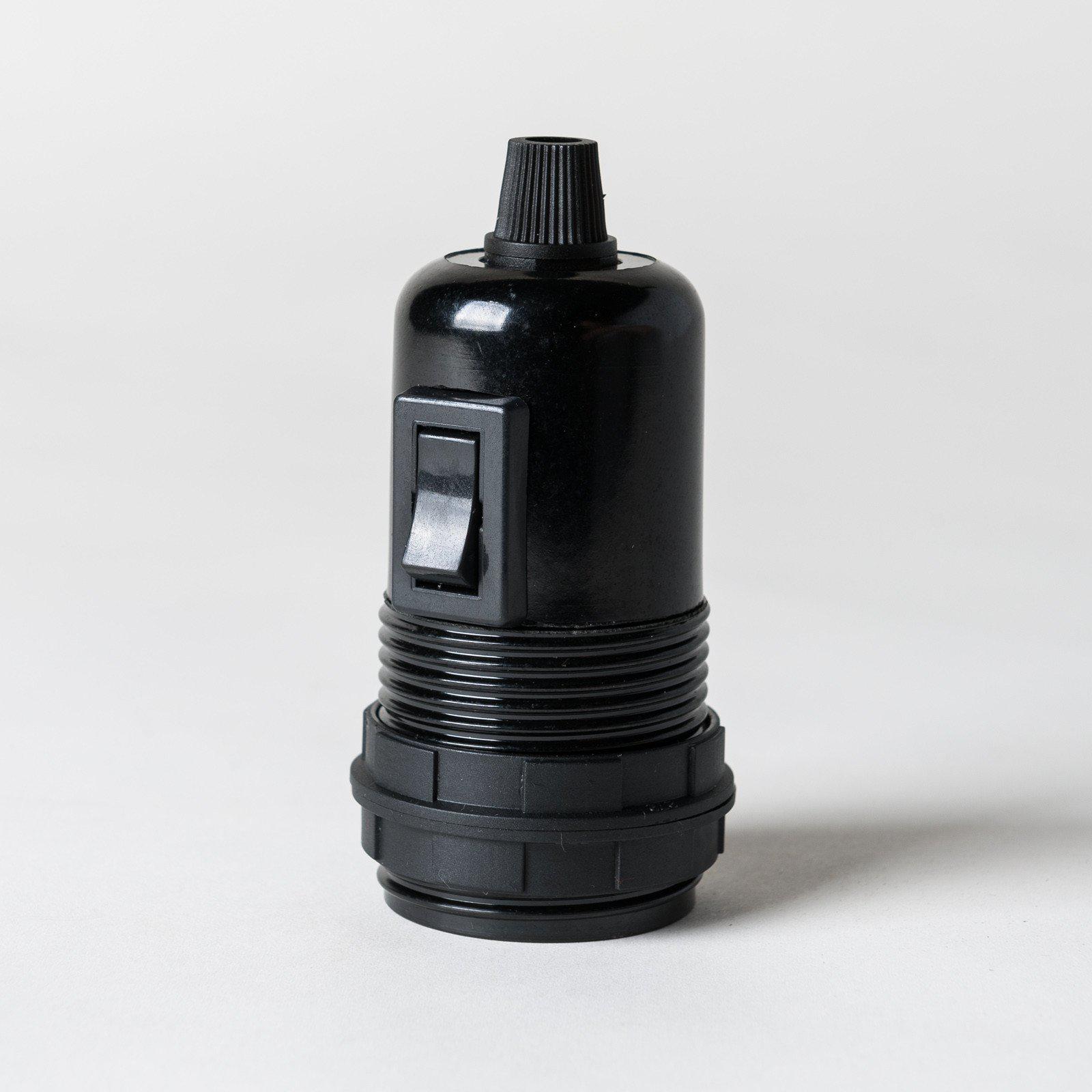 E27 Switched Black Bakelite Lampholder with grip-Lampholders-Yester Home