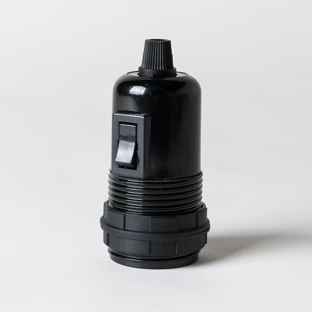 E27 Switched Black Bakelite Lampholder with grip