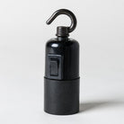 E27 Switched Black Bakelite Plain Skirt Lampholder with hook-Lampholders-Yester Home