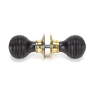 Ebony & Aged Brass Beehive Mortice/Rim Knob Set | From The Anvil - Mortice Knobs - From The Anvil - Yester Home