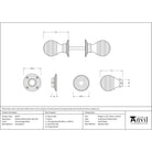 Ebony & Aged Brass Beehive Mortice/Rim Knob Set | From The Anvil - Mortice Knobs - From The Anvil - Yester Home