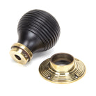 Ebony & Aged Brass Beehive Mortice/Rim Knob Set | From The Anvil-Mortice Knobs-Yester Home