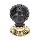 Ebony & Aged Brass Beehive Mortice/Rim Knob Set | From The Anvil - Mortice Knobs - From The Anvil - Yester Home