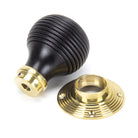 Ebony & Polished Brass Beehive Mortice/Rim Knob Set | From The Anvil - Mortice Knobs - From The Anvil - Yester Home