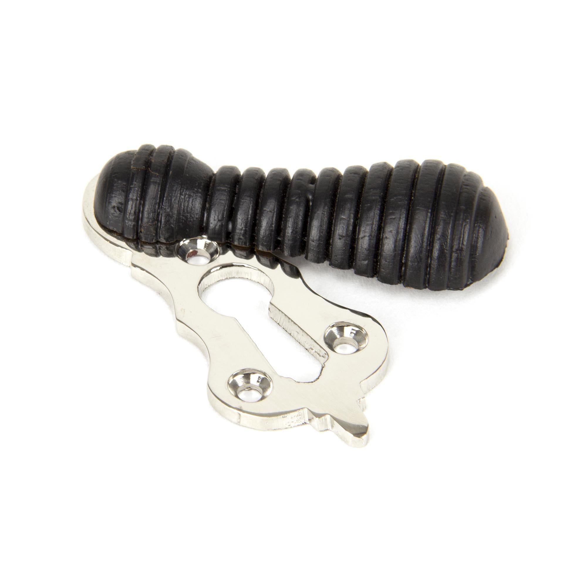 Ebony & Polished Nickel Beehive Escutcheon | From The Anvil - Escutcheons - From The Anvil - Yester Home