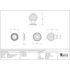 Ebony and PN Beehive Cabinet Knob 35mm | From The Anvil - Cabinet Knobs - From The Anvil - Yester Home