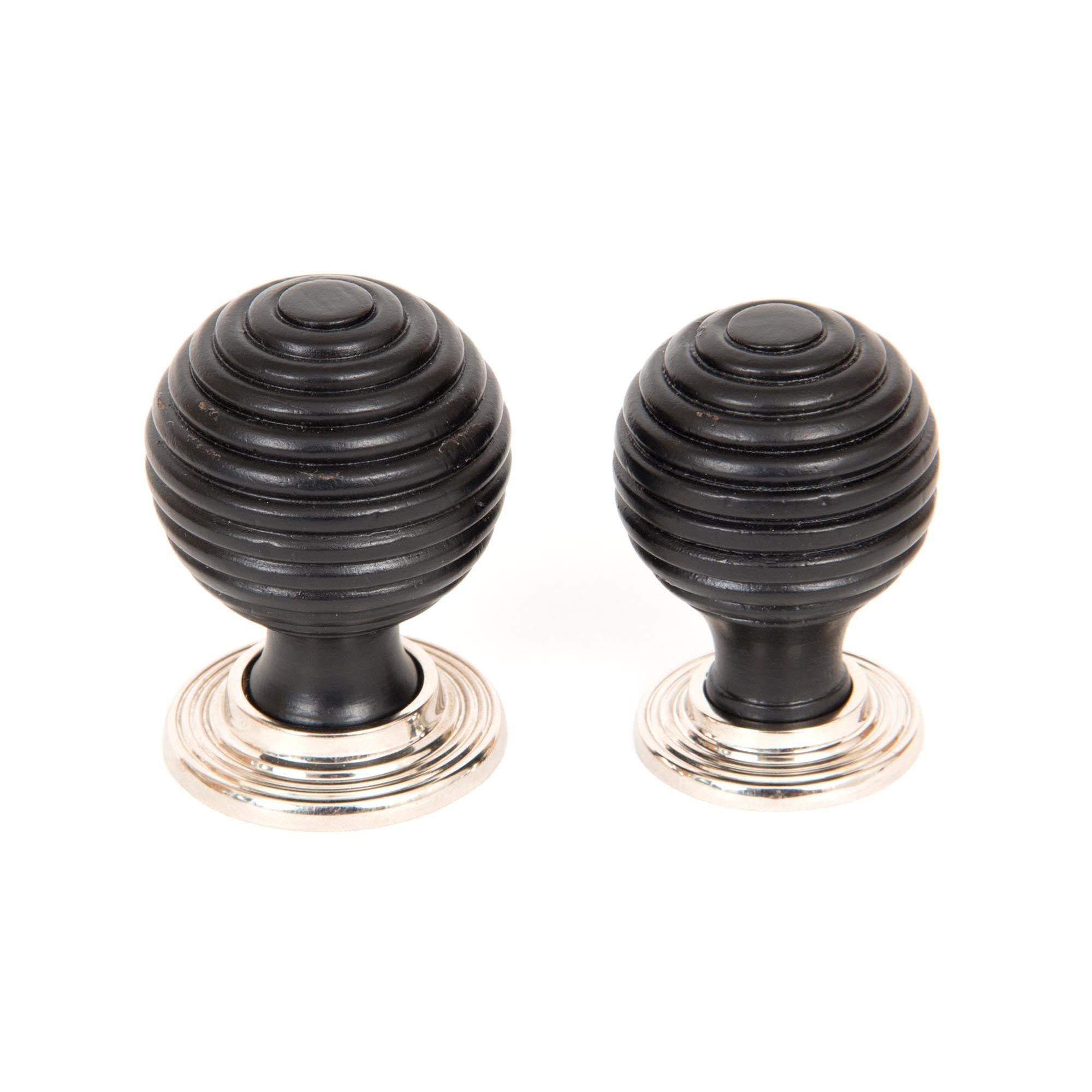 Ebony and PN Beehive Cabinet Knob 38mm | From The Anvil - Cabinet Knobs - From The Anvil - Yester Home