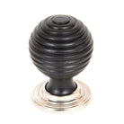 Ebony and PN Beehive Cabinet Knob 38mm | From The Anvil-Cabinet Knobs-Yester Home