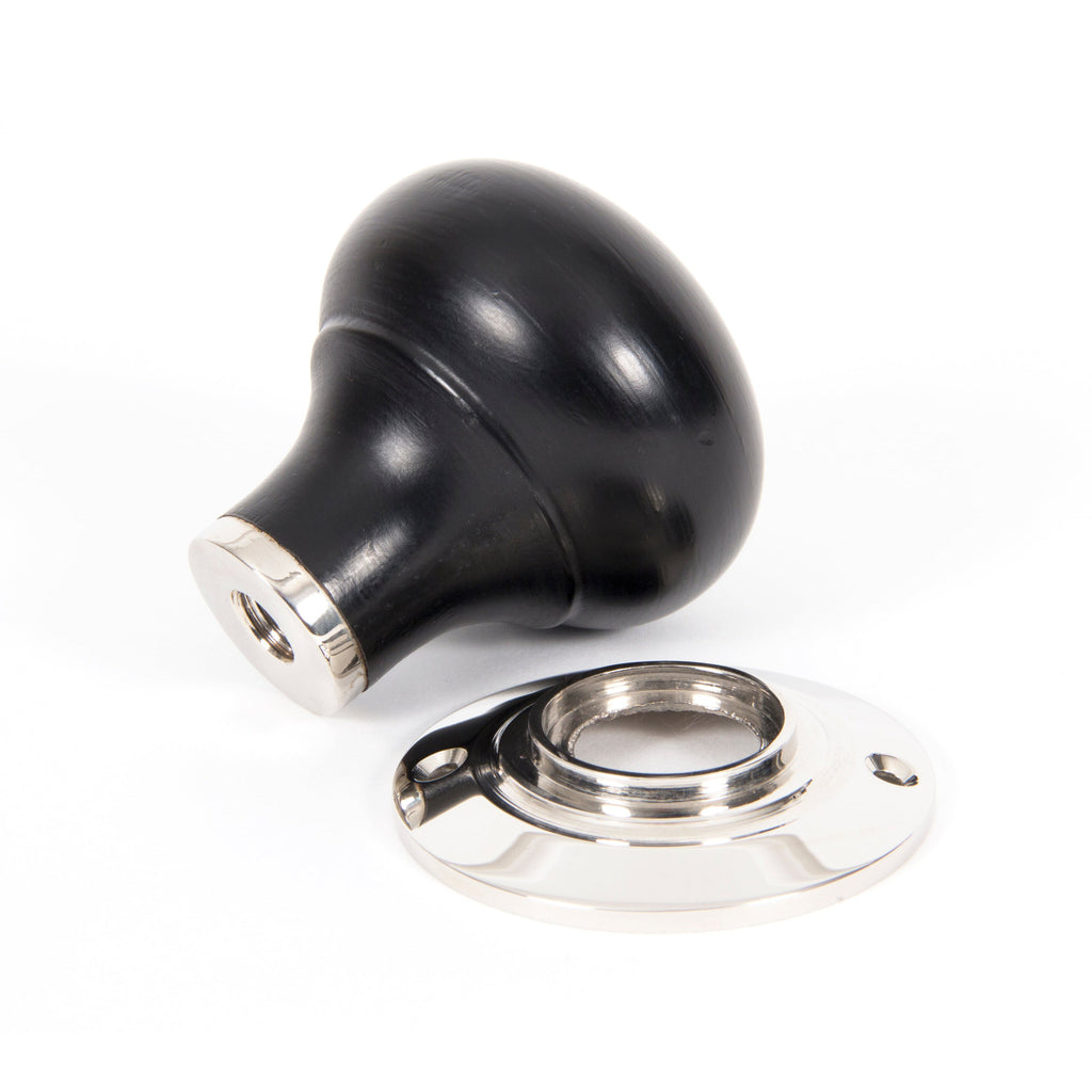 Ebony and PN Bun Mortice/Rim Knob Set | From The Anvil-Mortice Knobs-Yester Home
