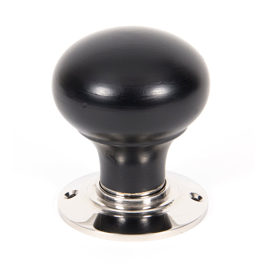 Ebony and PN Bun Mortice/Rim Knob Set | From The Anvil-Mortice Knobs-Yester Home