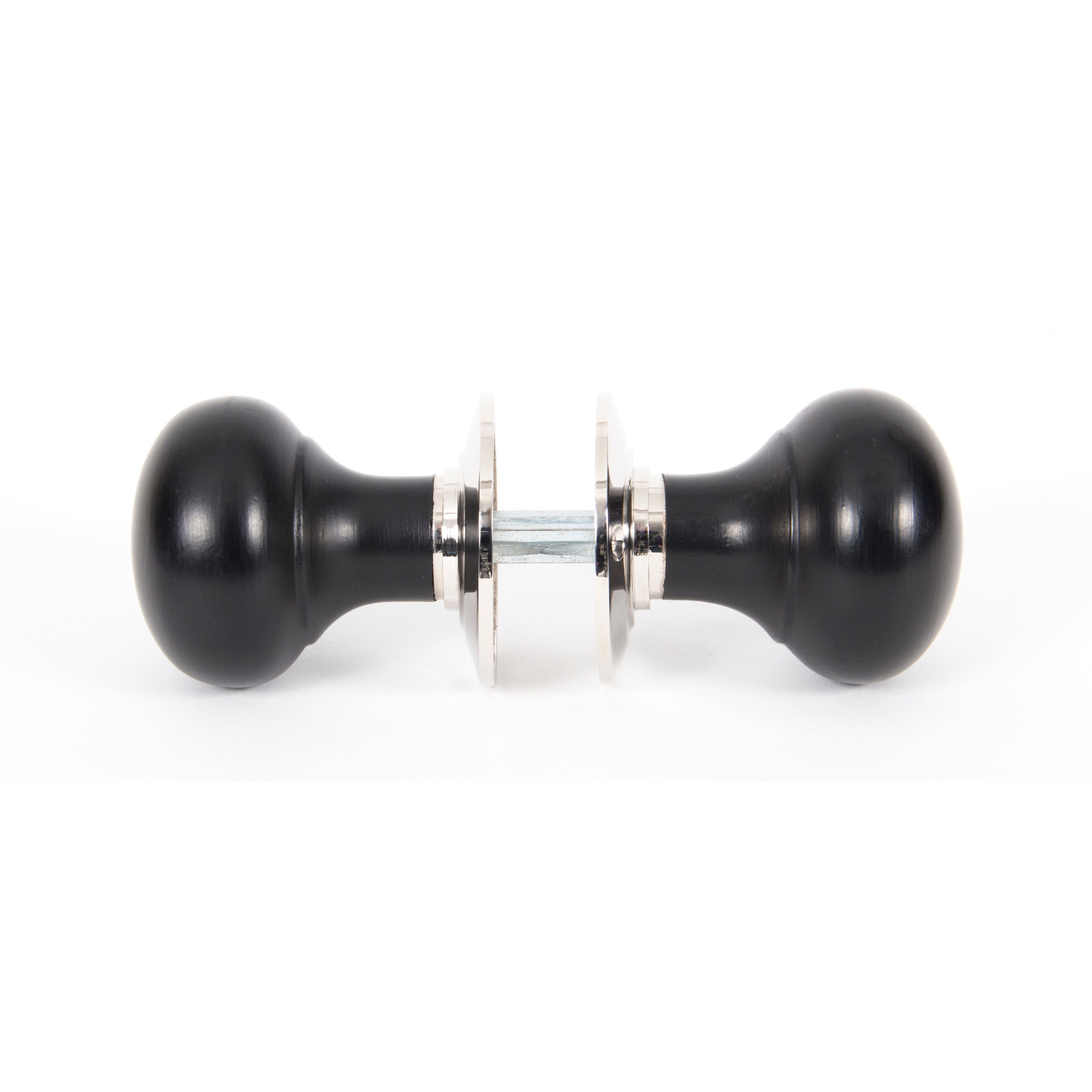 Ebony and PN Bun Mortice/Rim Knob Set | From The Anvil-Mortice Knobs-Yester Home