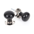Ebony and PN Bun Mortice/Rim Knob Set | From The Anvil - Mortice Knobs - From The Anvil - Yester Home