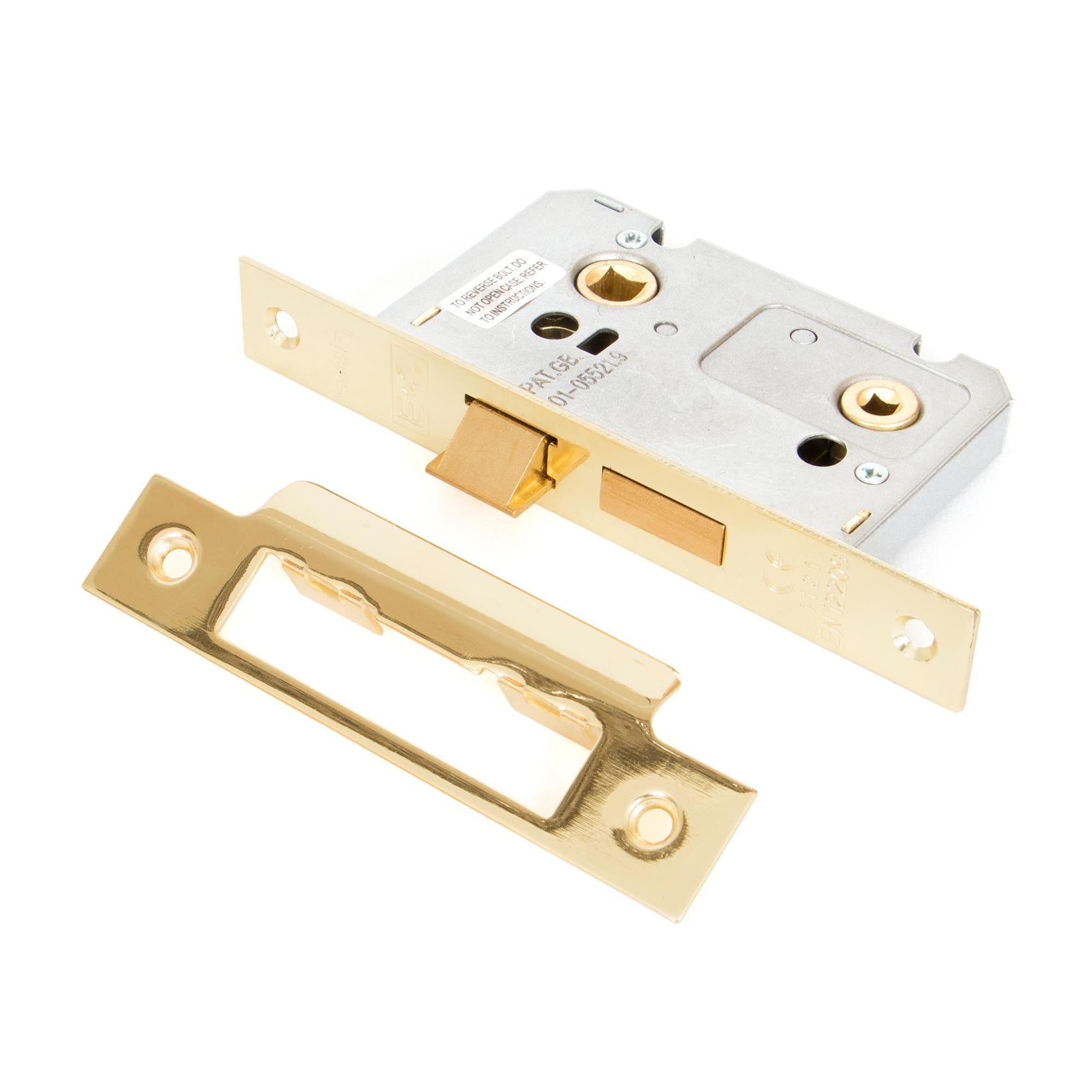 Electro Brassed 2½" Bathroom Mortice Lock | From The Anvil - Bathroom Locks - From The Anvil - Yester Home