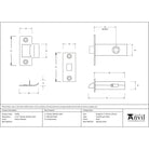 Electro Brassed 2½" Tubular Mortice Latch | From The Anvil - Latches - From The Anvil - Yester Home