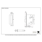 Electro Brassed 3" Bathroom Mortice Lock | From The Anvil-Bathroom Locks-Yester Home