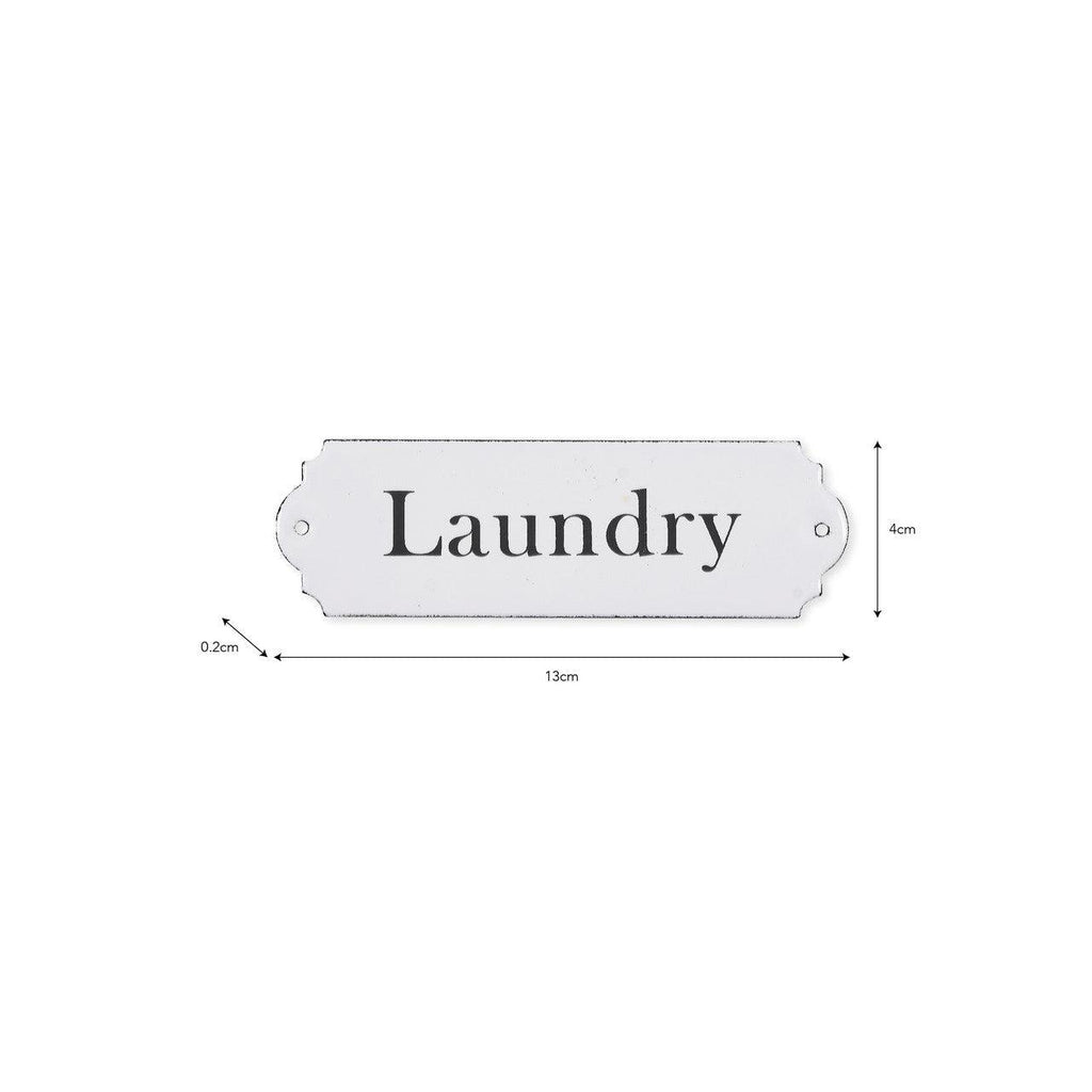 Enamel Laundry Door Sign