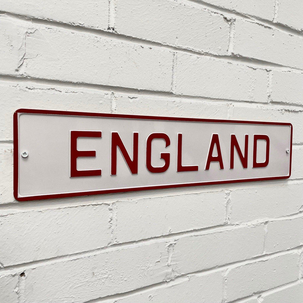 England Embossed Metal Sign