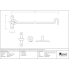External Beeswax 10" Forged Cabin Hook | From The Anvil-Cabin Hooks-Yester Home