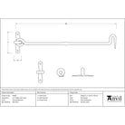 External Beeswax 14" Forged Cabin Hook | From The Anvil-Cabin Hooks-Yester Home