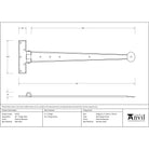 External Beeswax 18" Penny End T Hinge (pair) | From The Anvil-T Hinges-Yester Home